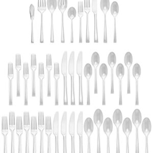 Mikasa Rockford 45-Piece 18/10 Stainless Steel Flatware Set with Serving Utensil Set, Service for 8