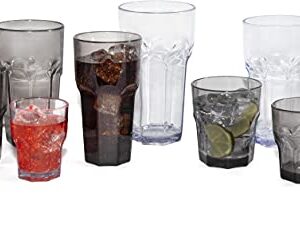 Carlisle FoodService Products Louis Clear Tumbler Short Glass for Restaurants, Catering, Kitchens, Plastic, 6 Ounces, Clear