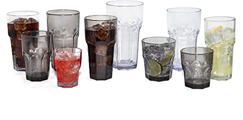 Carlisle FoodService Products Louis Clear Tumbler Short Glass for Restaurants, Catering, Kitchens, Plastic, 6 Ounces, Clear