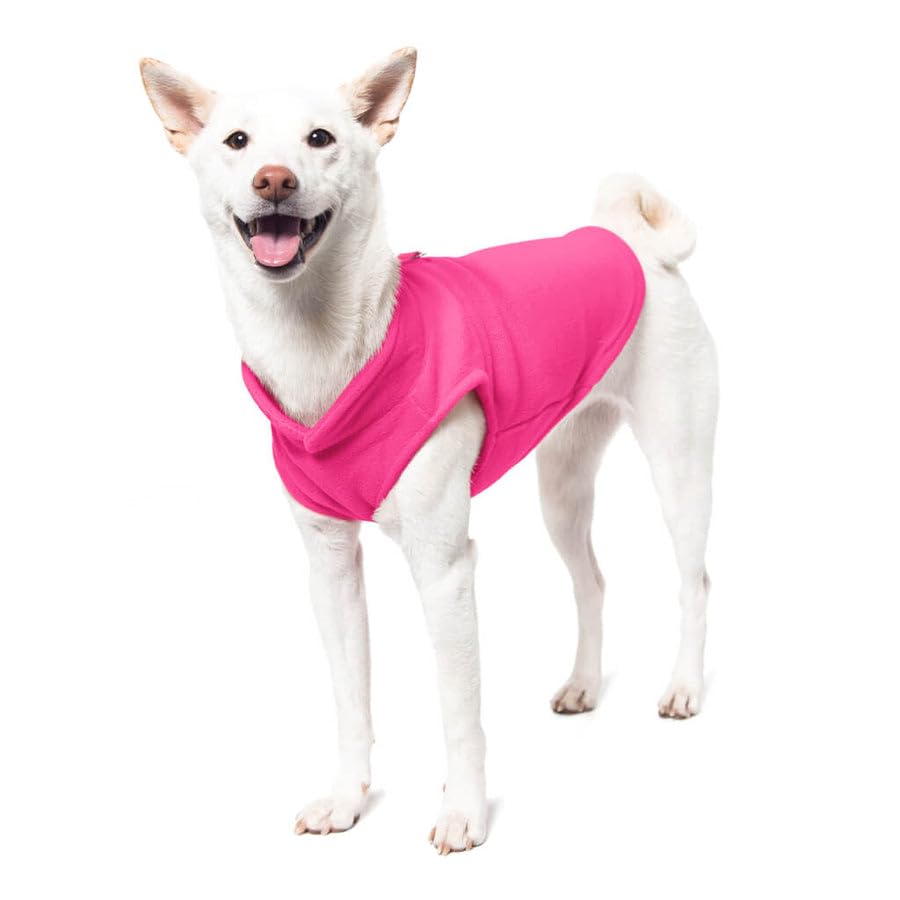 Gooby Fleece Vest Dog Sweater - Pink, Small - Warm Pullover Fleece Dog Jacket with O-Ring Leash - Winter Small Dog Sweater Coat - Cold Weather Dog Clothes for Small Dogs Boy or Girl