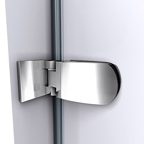 DreamLine Aqua Uno 56-60 in. W x 58 in. H Frameless Hinged Tub Door with Extender Panel in Brushed Nickel, SHDR-3534586-EX-04