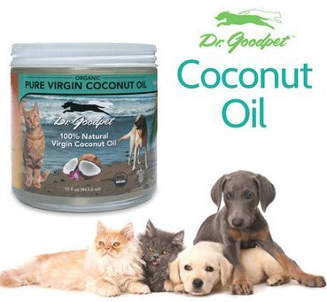 Dr. Goodpet Organic Pure Virgin Coconut Oil - Healthy Essential Fats for Dogs & Cats - Delicious Flavor Pets Love!