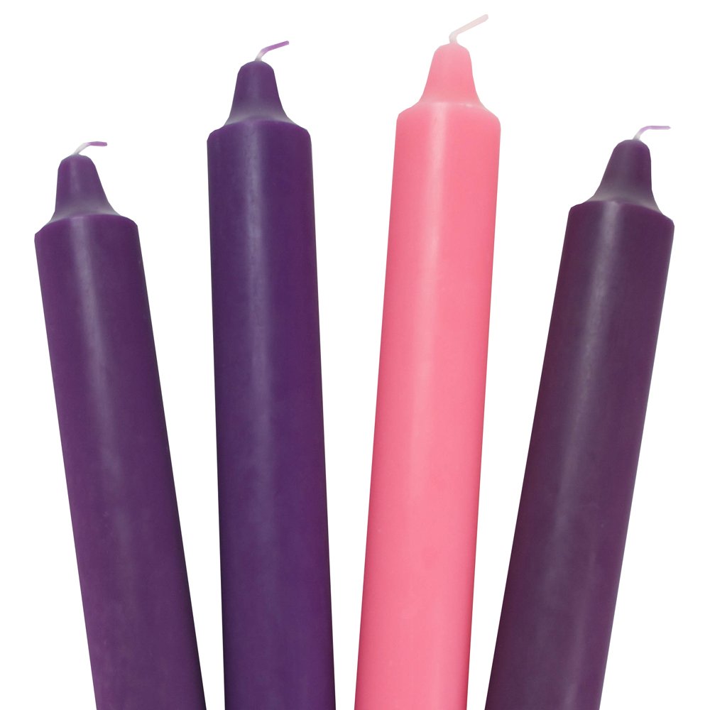 Will & Baumer Candle-Advent Set 1-1/2 X 12-3 Purple/1 Pink