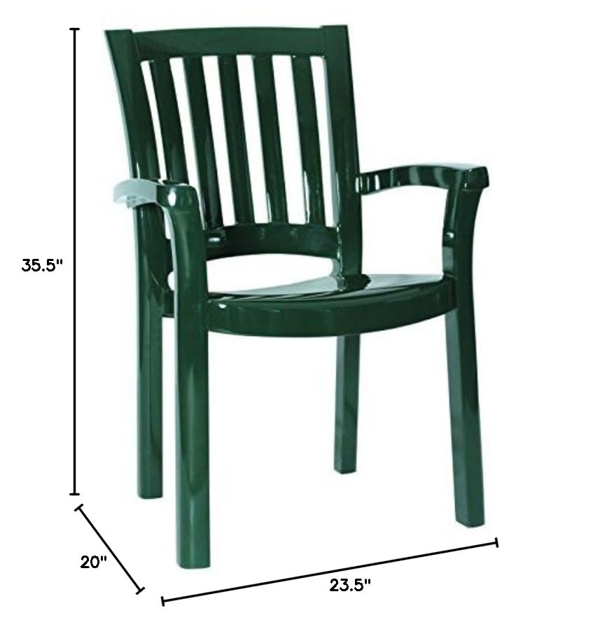 Compamia Sunshine Resin Patio Dining Arm Chair in Green (Set of 2)