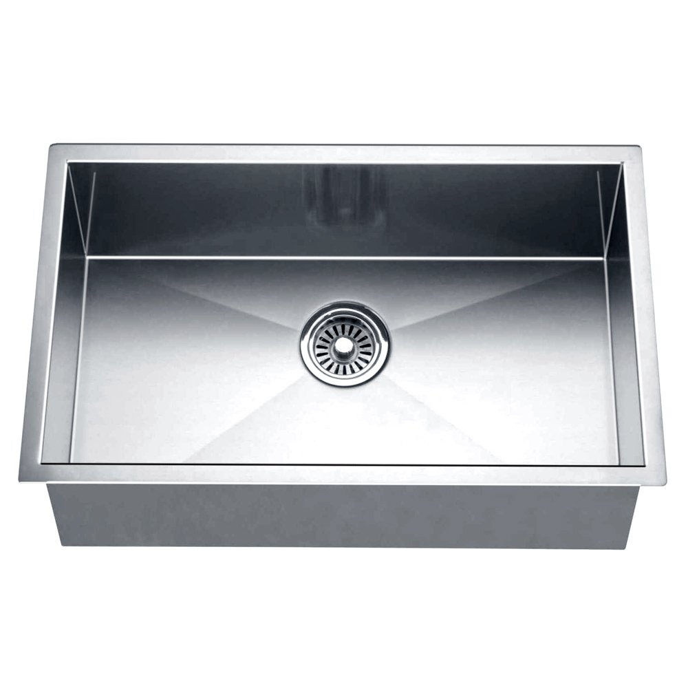 Dawn DSQ241607 Undermount Square Single Bowl Sink, Polished Satin