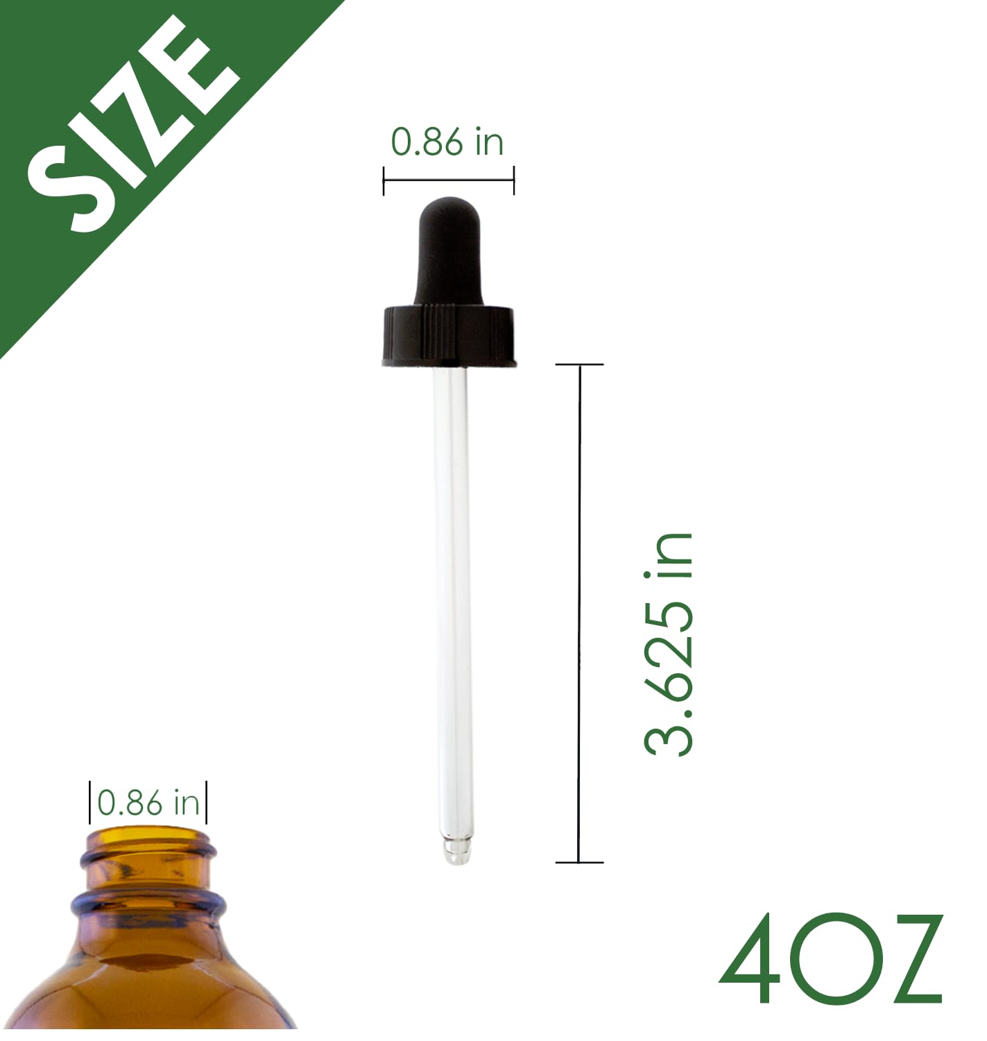 GreenHealth 22/400 Glass Dropper assembly with rubber bulb and glass pipette - Pack of 6