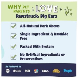 Pawstruck Pig Ears For Dogs-Bulk Pork Dental Treats Dog Chews 10 Ear(s)