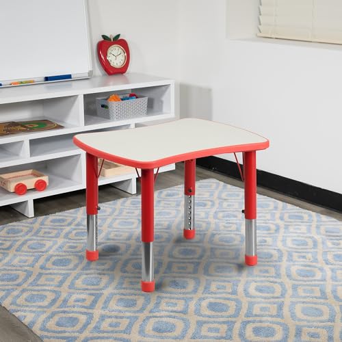 Flash Furniture Preschool Activity Table, 27" x 22" Bow Tie, Red