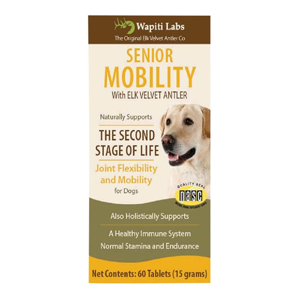 Wapiti Labs 60 Count Senior Dog Mobility with Elk Velvet Antler Tablets