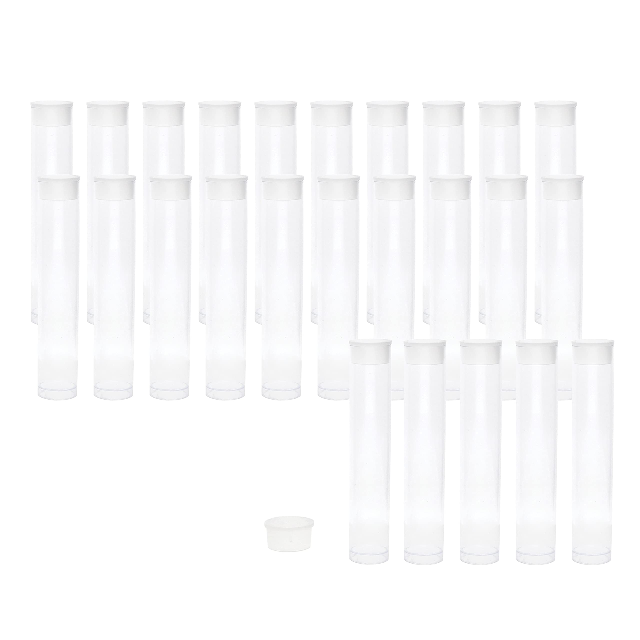 The Beadsmith Clear Plastic Tubes - 3-Inch-Long Round Tubes, 9/16 Inches in Diameter - Flat Caps - Use for Beads, Bath Salts, Wedding & Party Favors, Home or Office Storage - Bag of 25