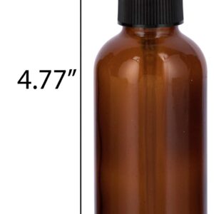 JUVITUS Amber Glass Boston Round Black Treatment Pump Bottle - 2 oz (2 Pack)