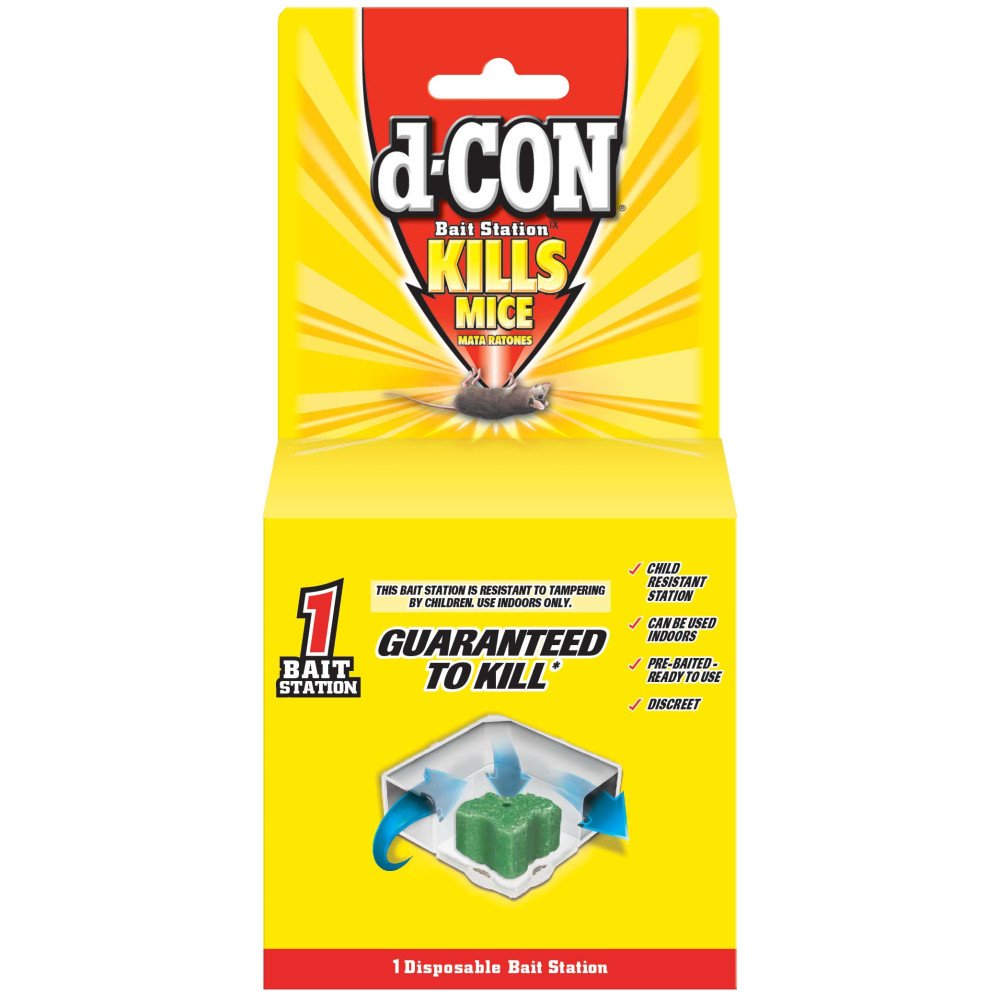 d-CON Rodenticide Rodent and Mouse Disposable Bait Station Corner Fit, 1 ct