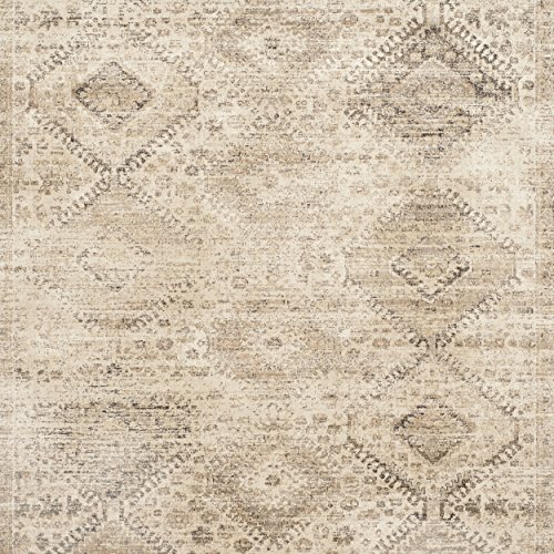 SAFAVIEH Vintage Collection Area Rug - 8' x 10', Stone, Oriental Distressed Viscose Design, Ideal for High Traffic Areas in Living Room, Bedroom (VTG118-3440)