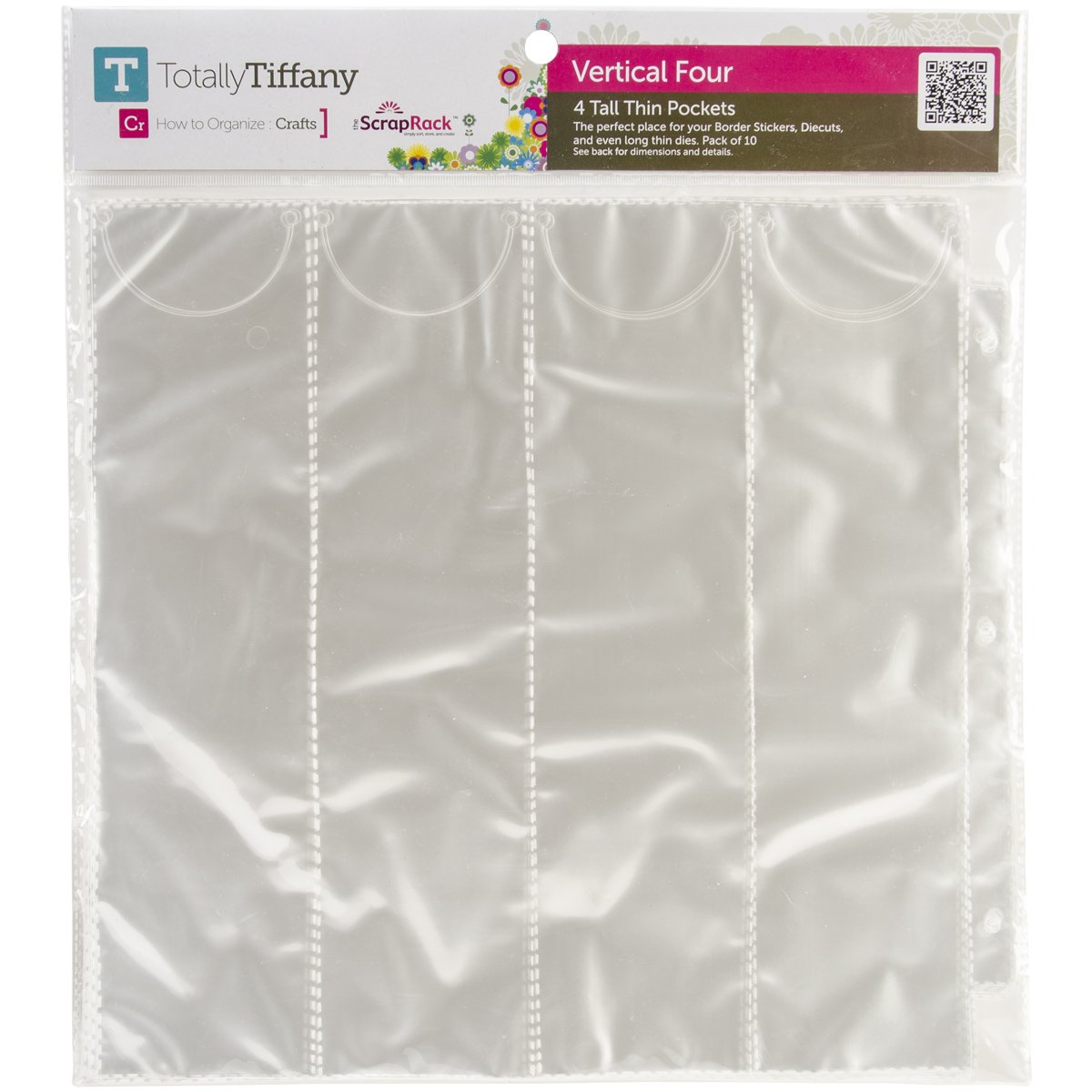 Totally-Tiffany SRSP-P59 Scrap Rack Basic Storage Page, Vertical Quad, 10-Pack