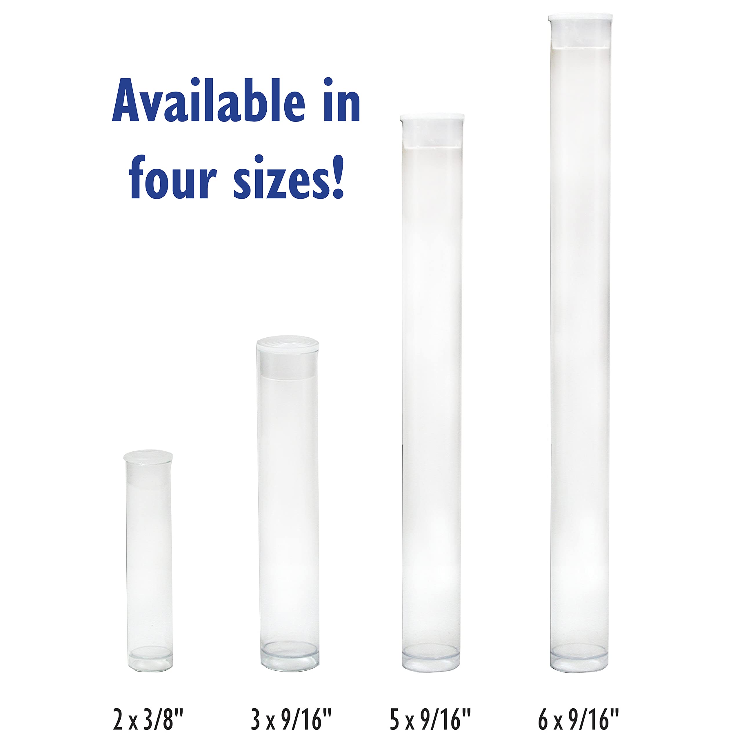 The Beadsmith Clear Plastic Tubes - 3-Inch-Long Round Tubes, 9/16 Inches in Diameter - Flat Caps - Use for Beads, Bath Salts, Wedding & Party Favors, Home or Office Storage - Bag of 25