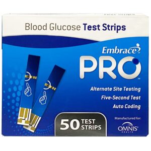 embracepro blood glucose test strips 50ct vial