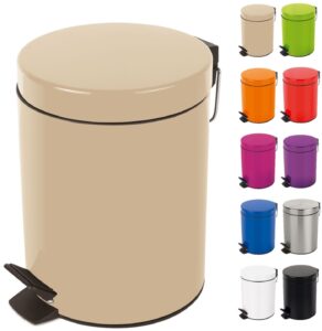 spirella cosmetic bin sydney beige trash bin pedal bin - 3 litres - with removable inner bin