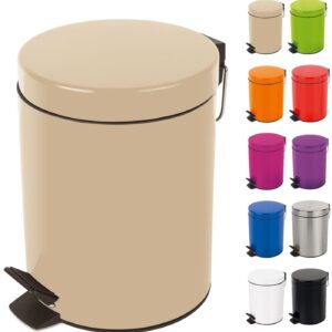 Spirella Cosmetic Bin Sydney Beige Trash Bin Pedal Bin - 3 litres - with Removable Inner bin