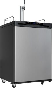 edgestar kc3000ss full size kegerator with digital display - black and stainless steel