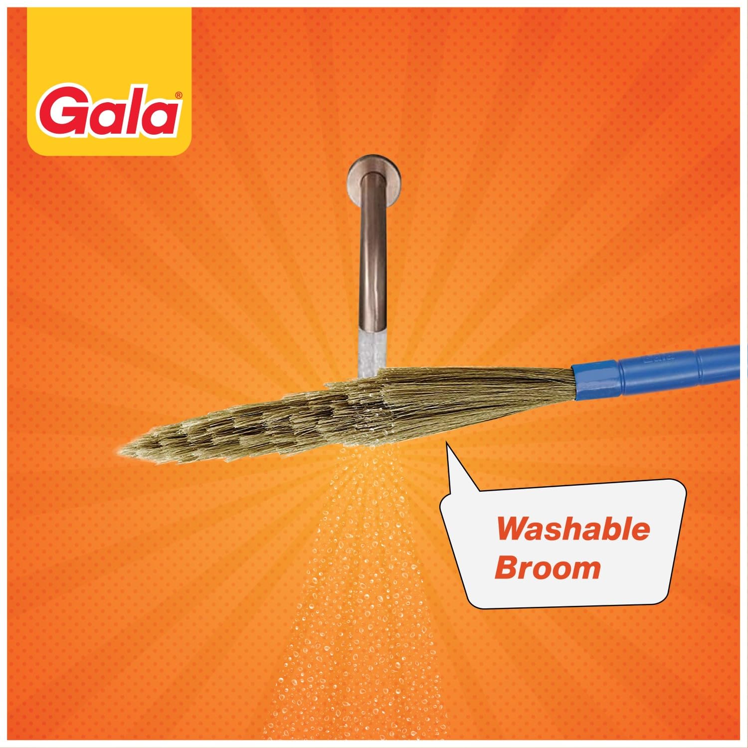 Gala No Dust Broom For Floor Cleaning, broom stick for home floor cleaning, Jhadu for home cleaning, Made of washable Fibers (Pack of 1)