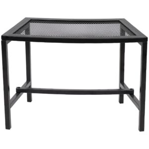 Sunnydaze Outdoor Curved Powder-Coated Black Metal Mesh Fire Pit Bench - Backless - Set of 2