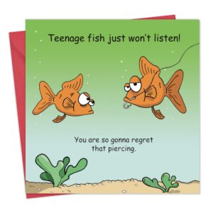 twizler funny card fish - funny card birthday – blank card - humorous birthday cards - funny birthday card women – funny birthday card men – funny card teenager – mothers day card – fathers day card