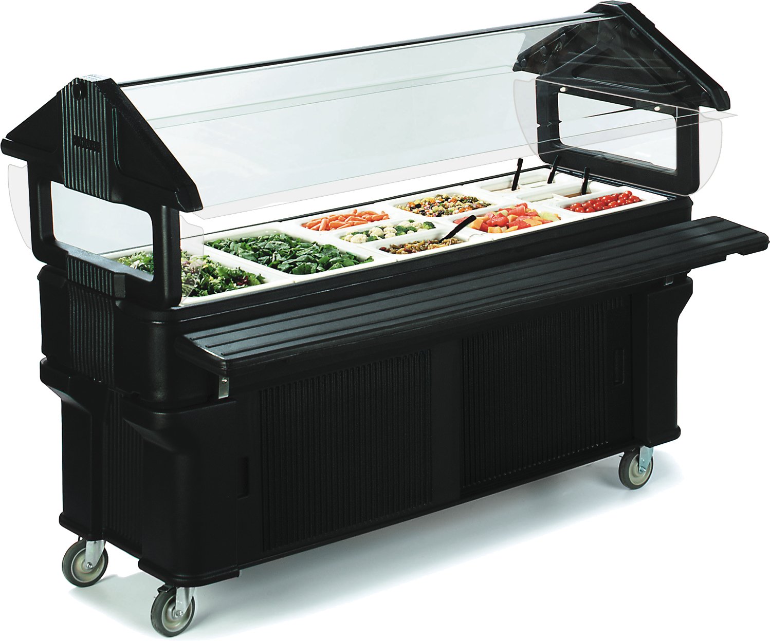 Carlisle FoodService Products Six Star Food Bar Buffet Bar with Storage and Legs for Catering, Buffets, Restaurants, Polyethylene (Pe), 6 x 2 x 4.2 Feet, Black