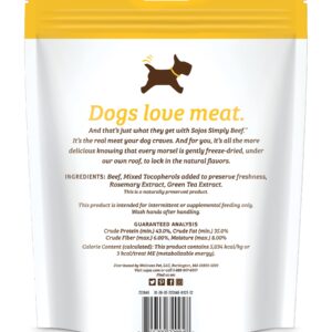 SOJOS Natural Pet Food Simply Beef Freeze-Dried Dog Treats, 4 oz, Yellow