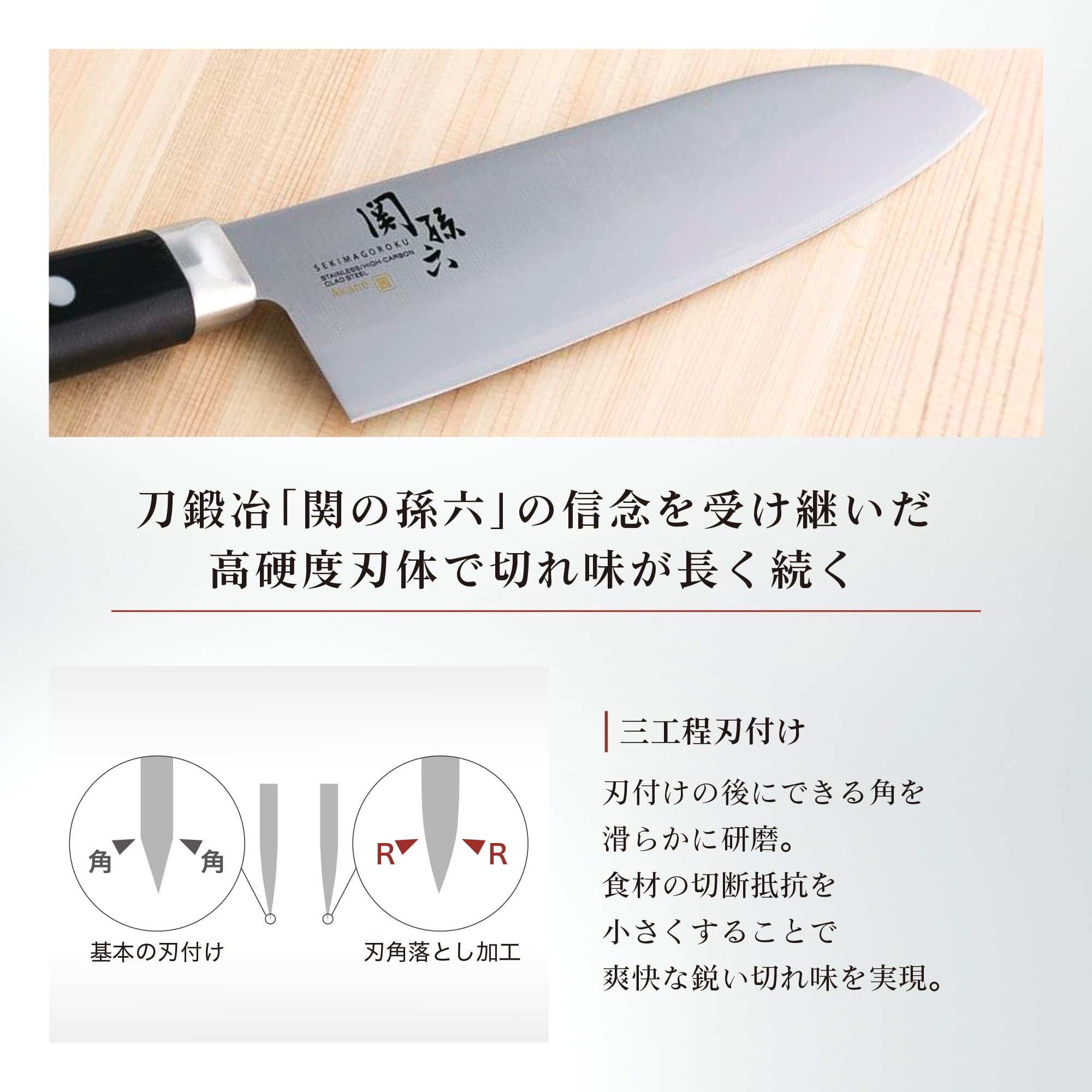 Kai Corporation KAI AE2906 Small Santoku Knife Seki Magoroku Akane 5.7 inches (145 mm), Made in Japan AE2906 Black