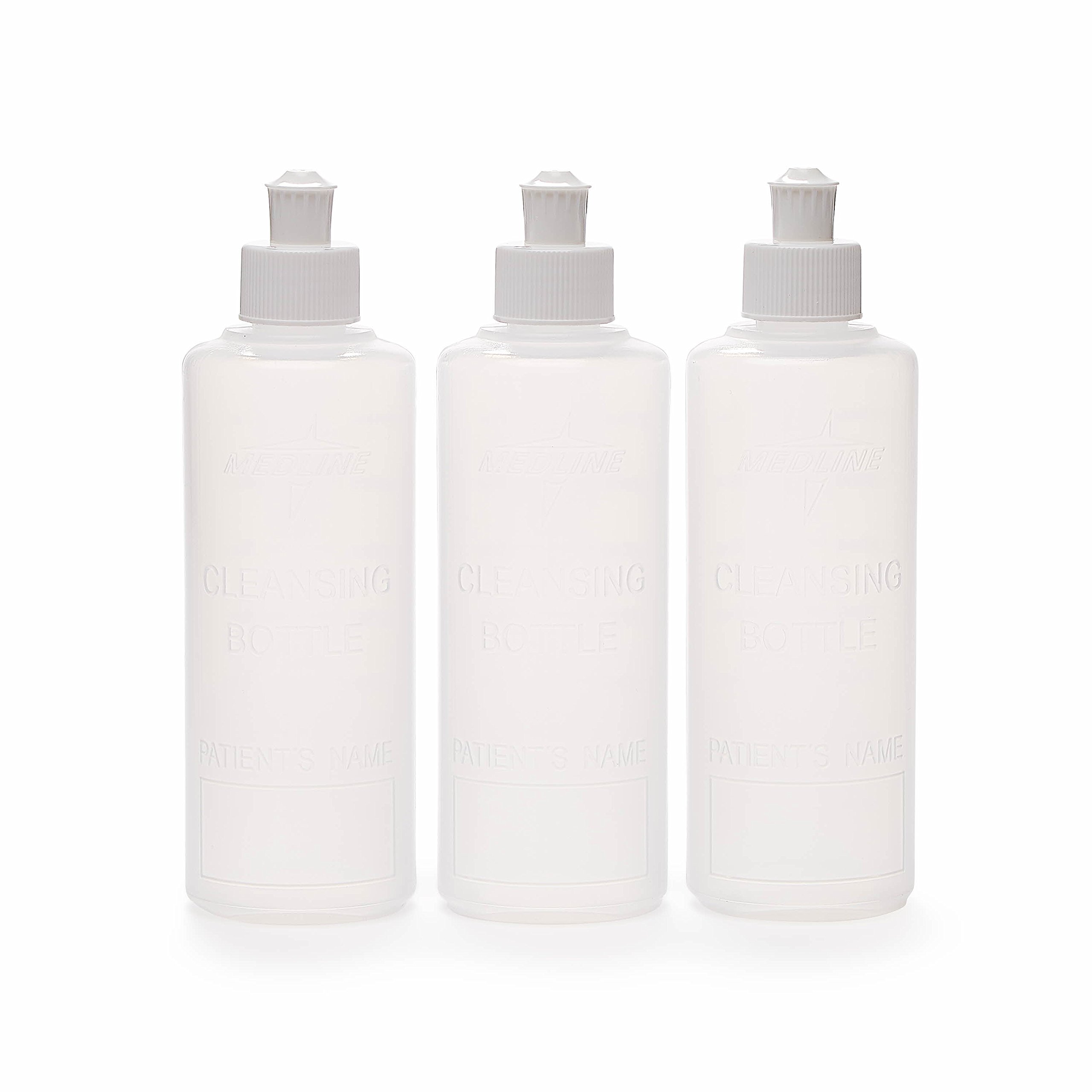 Medline Squirt Bottle, Postpartum Peri Bottle, 3 Pack, 8 Oz Perineal Irrigation Bottle, Cleansing Bottle for New Moms or Bidet Use