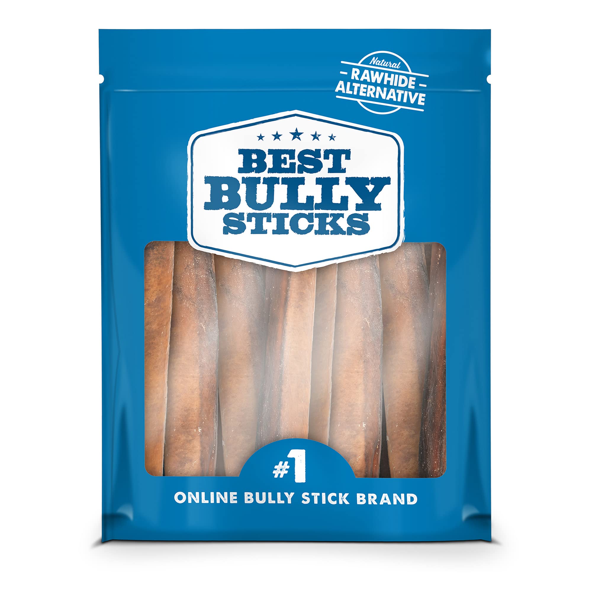 Best Bully Sticks 6 Inch Jumbo Bully Sticks for Large Dogs - 100% Natural, Grass-Fed Beef - Single Ingredient Grain and Rawhide Free Bully Stick Dog Chews | 25 Pack