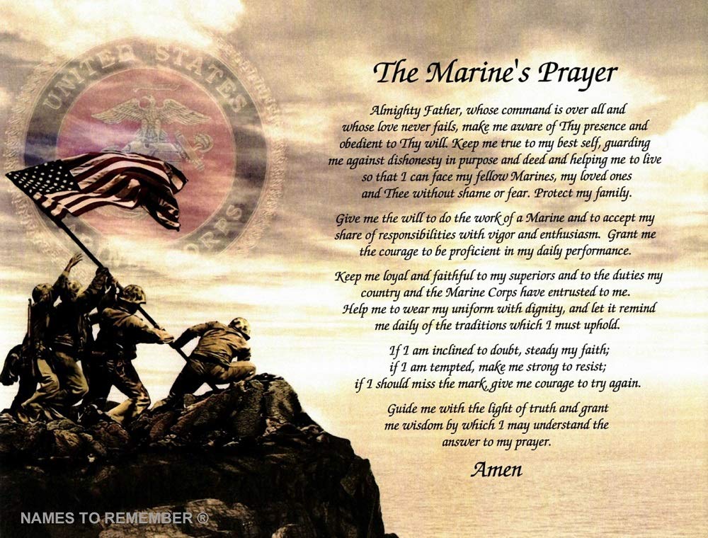 Marine Gift Prayer Birthday Father's Day Husband Son Wife Daughter Mother for Marine