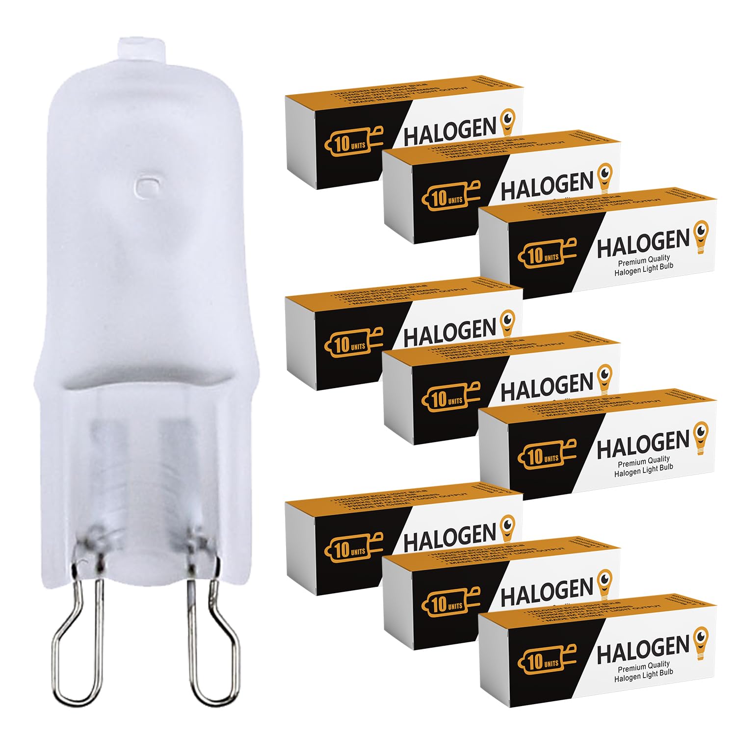 10 Pack Frosted Lense Q75/G9/FR/120V G9 JCD 75 Watt 120 Volt T4 JD Type Halogen House Hold Light Bulb Hanging Pendant Accent Type Spot Down Lamp Chandelier Sconce Fixture Lighting