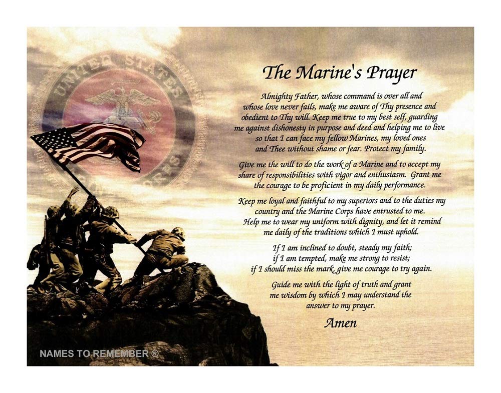 Marine Gift Prayer Birthday Father's Day Husband Son Wife Daughter Mother for Marine