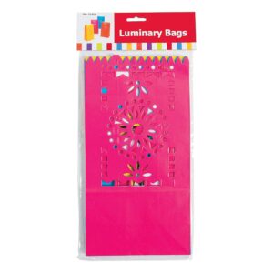 Fun Express Paper Fiesta Luminary Bags-1 Dozen Bags, Day of The Dead, Cinco Party Supplies