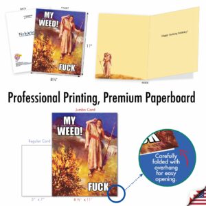 NobleWorks - Big Funny Birthday Greeting Card 8.5 x 11 Inch with Envelope (1 Pack) Large Jumbo Bday Moses' Bush J4300