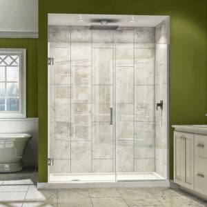 dreamline unidoor plus 45 1/2 - 46 in. w x 72 in. h frameless hinged shower door in chrome, shdr-244557210-01