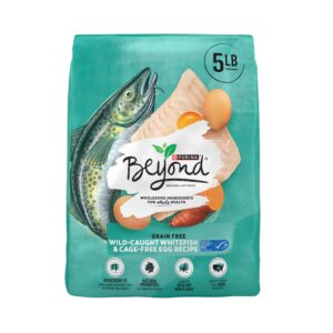 purina beyond grain free, natural dry cat food, simply grain free wild caught whitefish & cage free egg recipe - 5 lb. bag