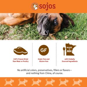 SOJOS Natural Pet Food Simply Beef Freeze-Dried Dog Treats, 4 oz, Yellow