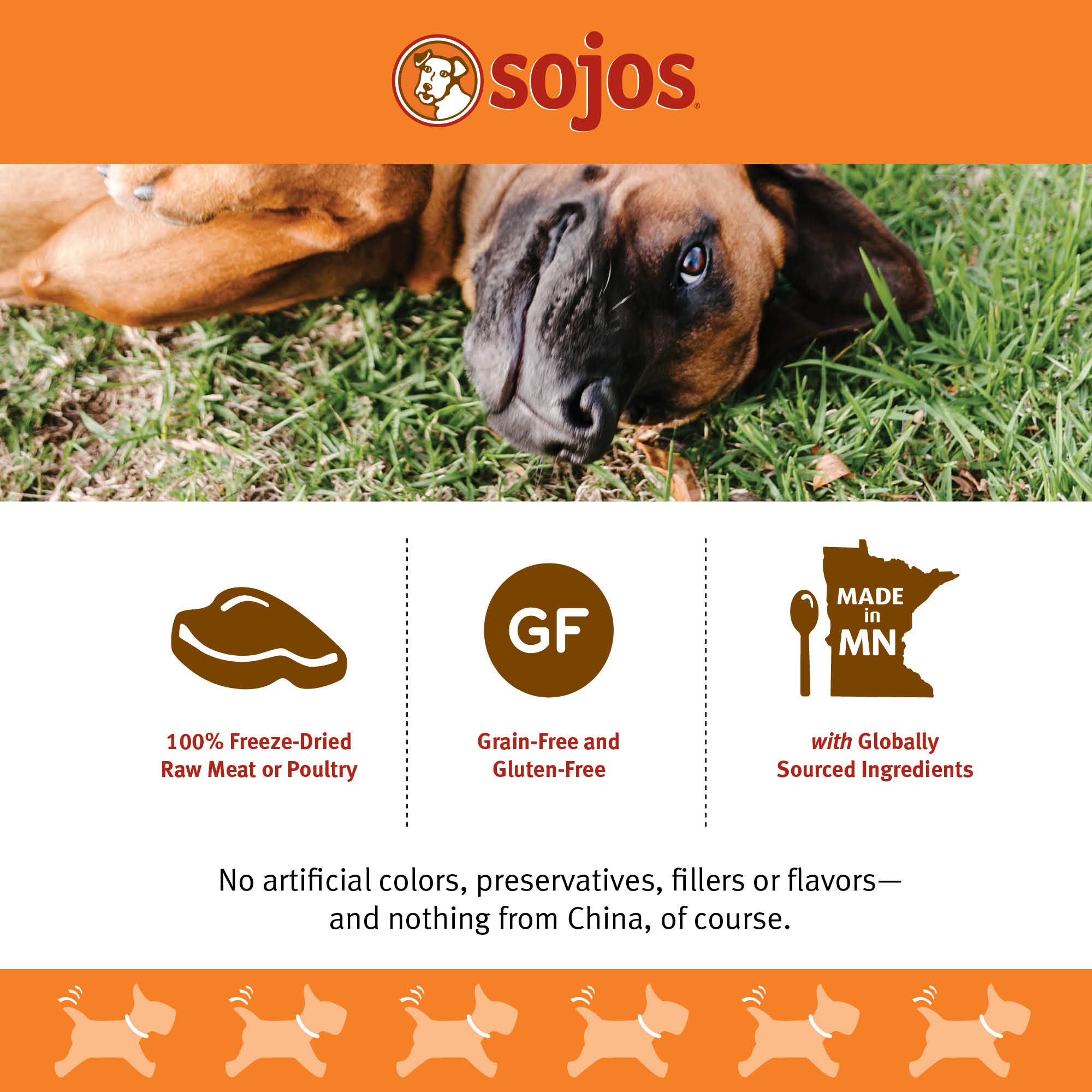 SOJOS Natural Pet Food Simply Beef Freeze-Dried Dog Treats, 4 oz, Yellow