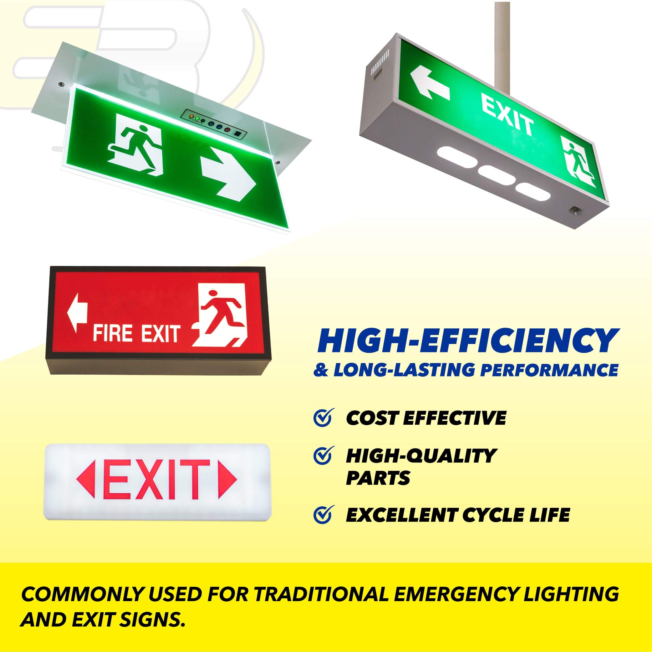 1.2V 1800mAh Emergency Lighting Exit Sign Battery Replaces ANIC1493, Lithonia 1009S00-MZ, Lithonia ELB0320, Lithonia ELB1P201NB