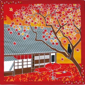 ヤマコー(yamaco) yamako 88595 small furoshiki, autumn leaves, 19.7 x 19.7 inches (50 x 50 cm)