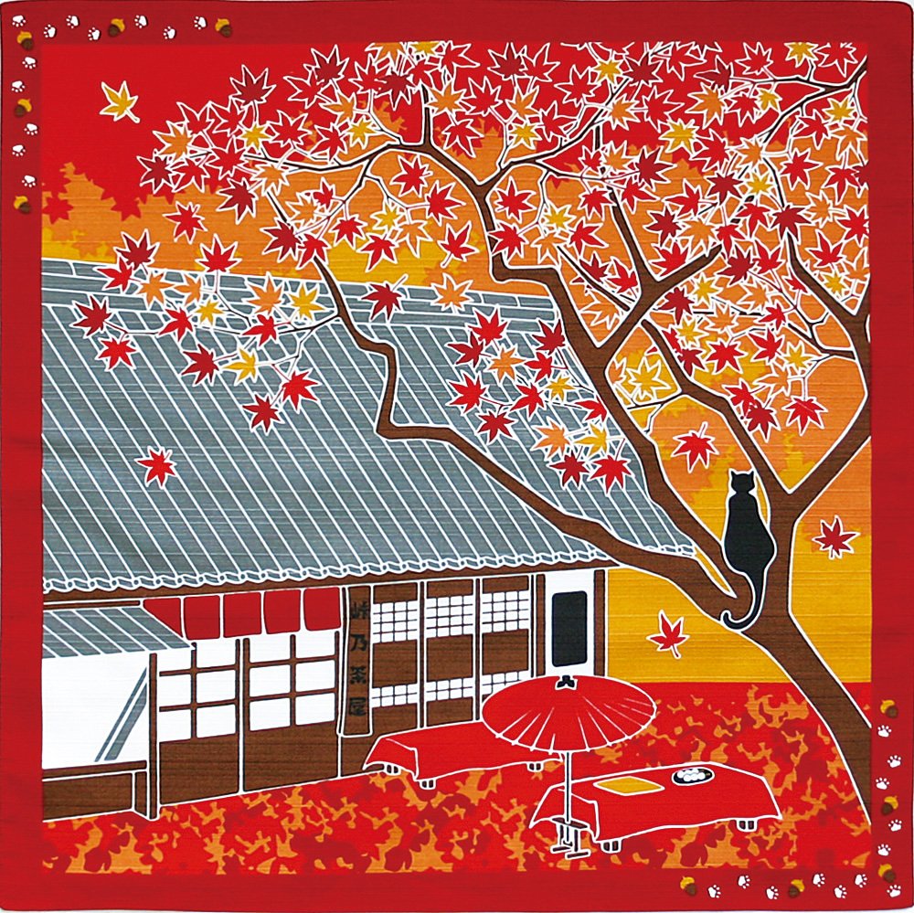 ヤマコー(Yamaco) Yamako 88595 Small Furoshiki, Autumn Leaves, 19.7 x 19.7 inches (50 x 50 cm)