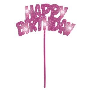 pink happy birthday led flashing pick - 10.25", 1 piece - perfect for birthday celebrations