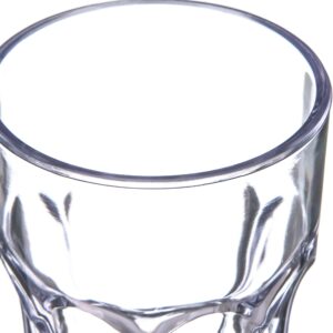 Carlisle FoodService Products Louis Clear Tumbler Short Glass for Restaurants, Catering, Kitchens, Plastic, 6 Ounces, Clear