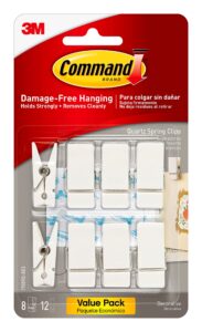 command spring clips, quartz, 8-clips (17089q-8es), great for dorm decor