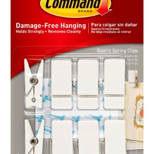 Command Spring Clips, Quartz, 8-Clips (17089Q-8ES), Great for dorm decor