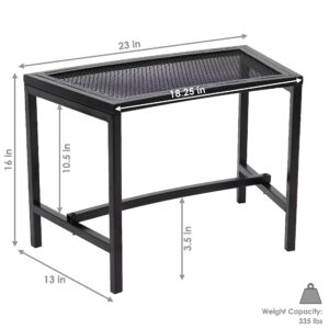 Sunnydaze Outdoor Curved Powder-Coated Black Metal Mesh Fire Pit Bench - Backless - Set of 2