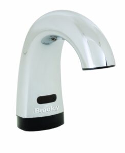 bradley emergency fixtures 6315-000000 lavatory mounted sensored soap dispenser, 27 oz. capacity, 5-1/2" spout