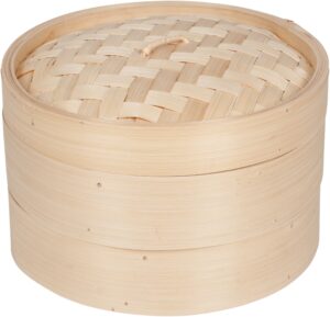 trademark innovations bamboo steamer - 3 piece - 10 inch diameter